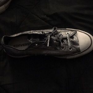 Sparkly black and grey converse